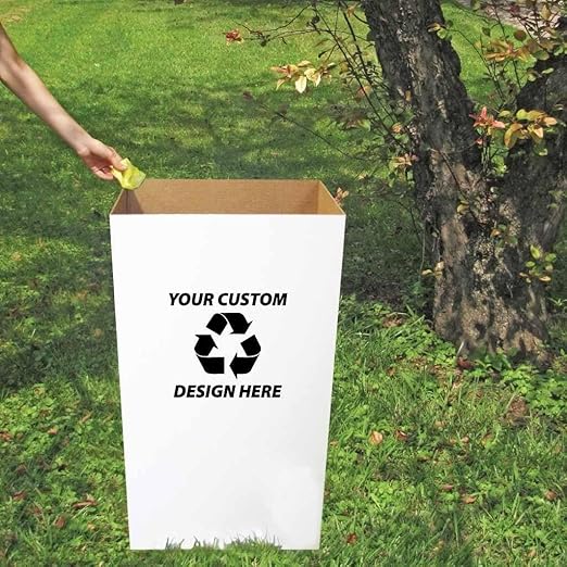 VictoryStore 22.3 gallons Cardboard Trash Bin, Reusable, Recyclable and Disposable Trash Cans, Sturdy Cardboard Medium Size (Blank, 50-Pack)