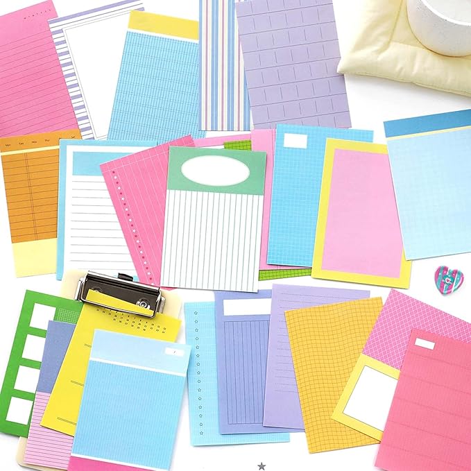 100 Sheets A6 and A7 Refill Paper for Planner,50 Designs Loose Leaf Paper Double-Sided Lined and Blank Journal Inserts for Binder Notebook