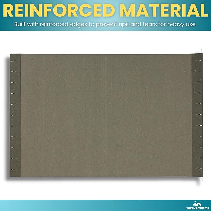 1InTheOffice Green Hanging File Folders Letter Size, Hanging Organizer File Folders, Green Hanging Folders, 1/3 Tabs, 11 pt, 50 Pack