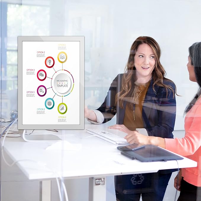 10Pack Acrylic Sign Holder 8.5" x 11" Wall Mount, Self Adhesive Magnetic Display Frame with Tape, Plastic Clear Acrylic Frame for Wall, Office, Store, Home