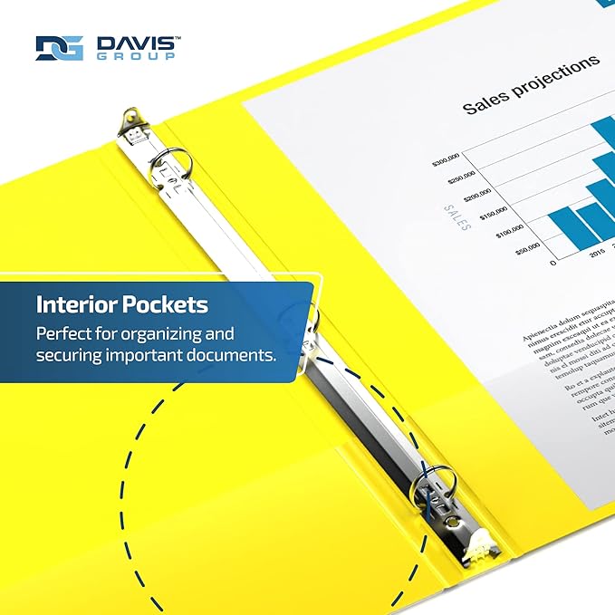 Premium Economy 6-Pack 3-Ring Binders for School or Office, Round-Ring Binders, 1 Inch, Yellow