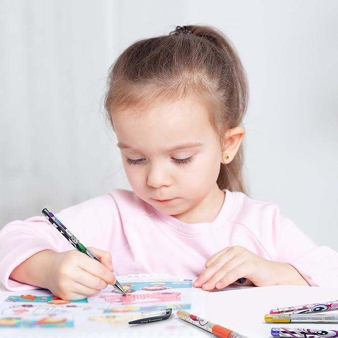 Scentos 24-Pack Scented Metallic Gel Pens for Kids – Non-Toxic Gel Ink for Drawing, Coloring & Journaling – Sweet Scents – Safe Art Supplies for Ages 3+