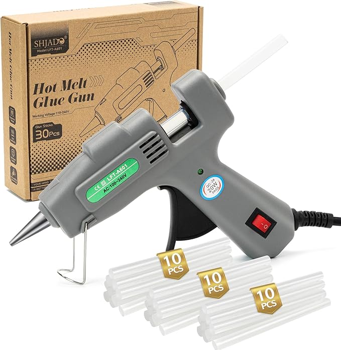 Mini Hot Glue Gun Kit with 30 Glue Sticks - Fast Preheating Hot Melt Gun, High Temp for School Crafts DIY Arts and Quick Home Repairs(Grey)