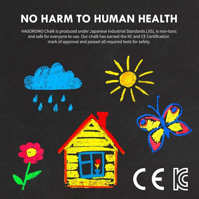 Hagoromo Fulltouch Luminous Chalk 1 Box, Non-Toxic, Dustless [72 Pcs/5 Color Mix]