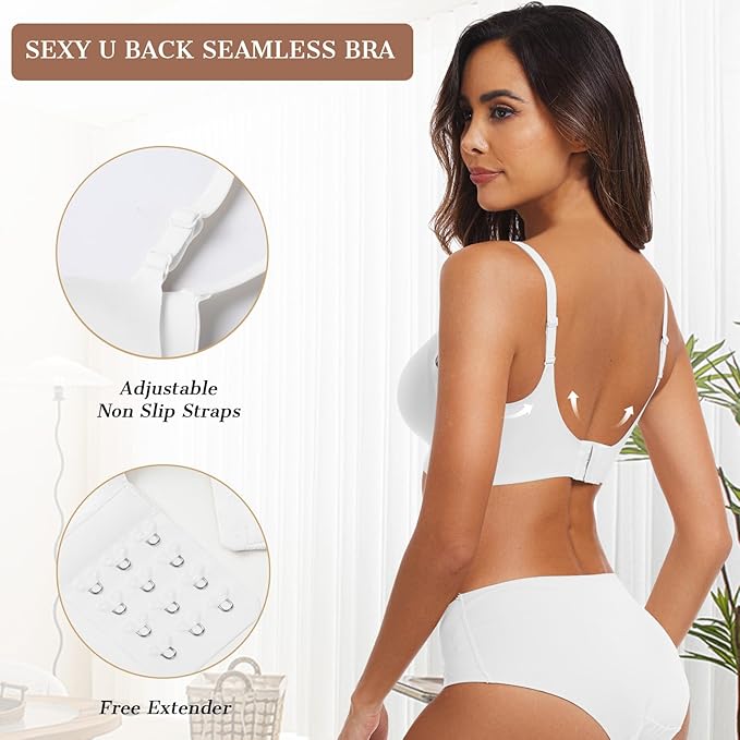 OEAK Womens Wireless Bras Comfortable Push Up Bra No Underwire Bra Full Support Lift Bralette Everyday Seamless Tshirt Bras