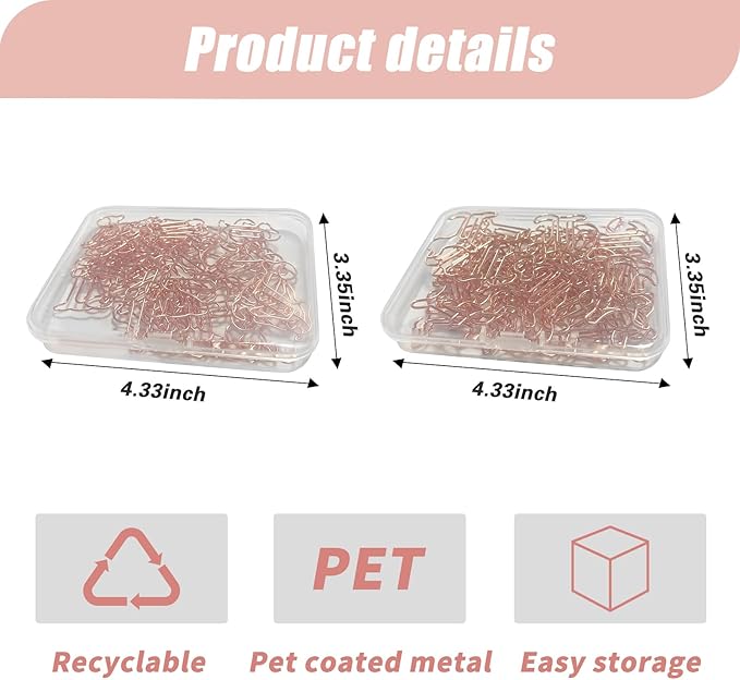 80 Pcs Rose Gold Dog Creative Metal Paper Clips - Fun Office Supplies for Dog Lovers (Rose Gold Dog)