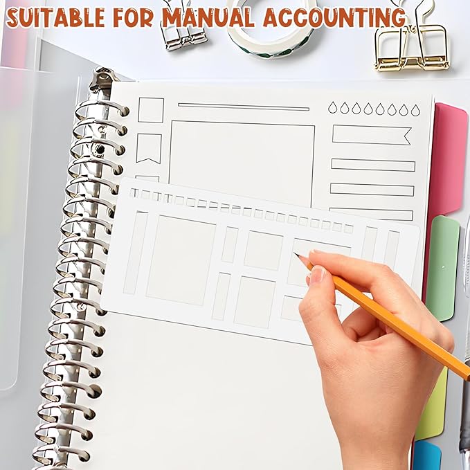 9Pcs Handmade Flexible Record Template, Reusable Drawing & Journaling Templates for Bullet Journals, Planners & Notes | Flexible Ruler Stencils for Home & Travel Use