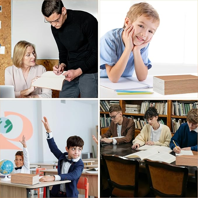 30 Pack Blank Kraft Notebook A5 Soft Cover Kraft Notebooks Journals Writing Diary Subject Notebooks 30 Sheets 60 Pages for Journaling, Travelers, School and Office