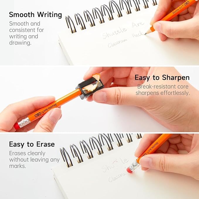 Shuttle Art 200 Pack Golf Pencils With Erasers, #2 HB Pencils Bulk, 3.5” Mini Pencil, Pre-Sharpened Small Pencil for Kids Teachers Classroom Games, Back to School Supplies