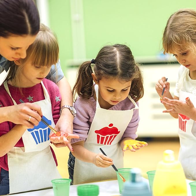 ESRICH Acrylic Paint Brushes Set, 24 Packs / 240 Pcs Watercolor Brushes,Nylon Brush Head, for Oil Painting, Gouache, Face,Ceramics etc, Kid's and Adults Painting Arts and Crafts Sets.(Black)