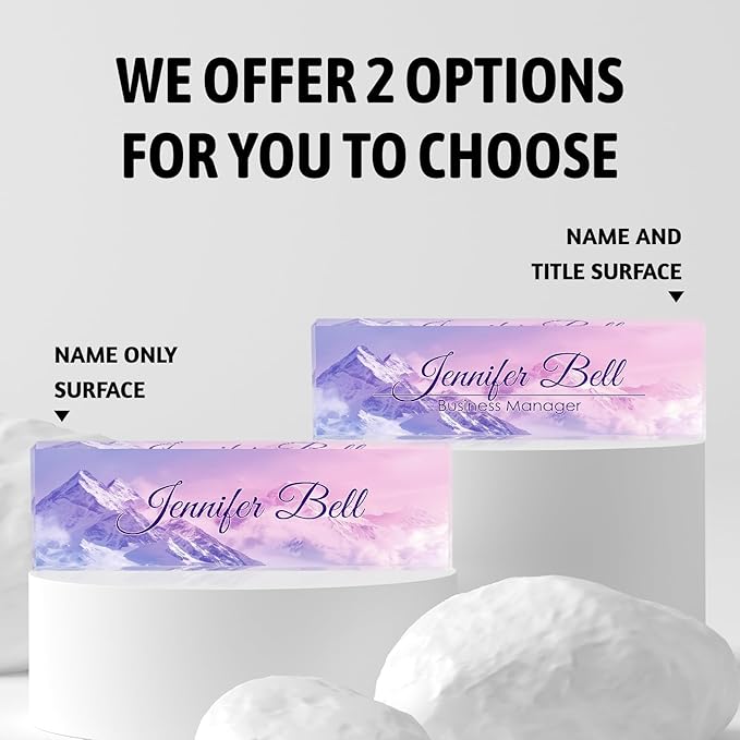 Personalized Name Plate for Desk, Custom Desk Name Plate, Acrylic Name Plate Office Desk Accessories, Personalized Office Gifts for Coworkers Teachers, Employee Appreciation Gifts (Himalayan)