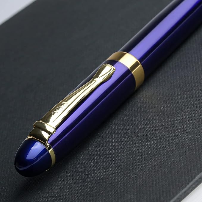 YIVONKA Luxury Ballpoint Pens Nice Ball Pen Best Gift for Men Professional Executive Office BallPens Classy Gift Box Ballpoint Black Refill Line width 0.5mm (Blue)