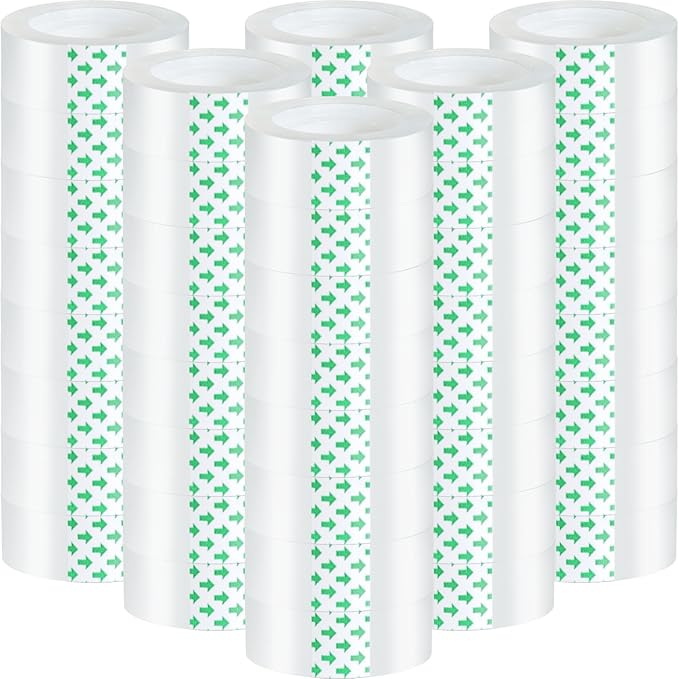 Beieverluck 48 Rolls Clear Tape Refills for Dispenser Transparent Tape 3/4 Inch x 1000 Inch Gift Wrap Tape Packing Tape Roll for Office, Home, School Supplies