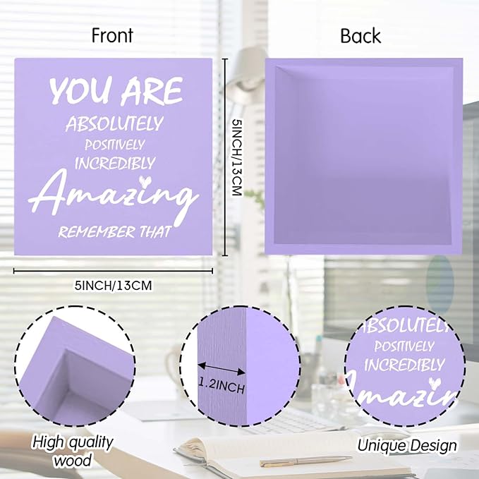 Purple Office Decor Desk Accessories Inspirational Purple Gifts for Women You are Amazing Purple Motivational Positive Office Decor Sign Desk Decorations for Women Home & Office Cute Desk Accessories