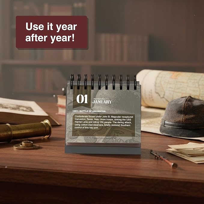 Today In Military History Calendar | Perpetual War History Calendar For The Military History Enthusiast, This Day In Amazing History Trivia Facts & Achievements | History Buff Gift Page A Day Box Calendar with Historical Info For Every Day of The Year