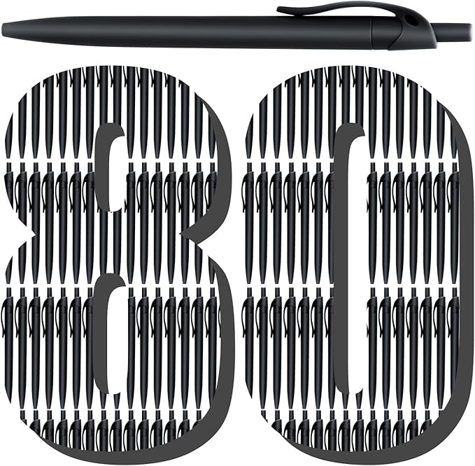 Aozora Pens Bulk,80 Pack Black Click Pens No Bleed,Wholesale Retractable Ballpoint Pens Medium Point,Smooth Ink Pens for Journaling School Office Supplies 1.0MM Black Ink