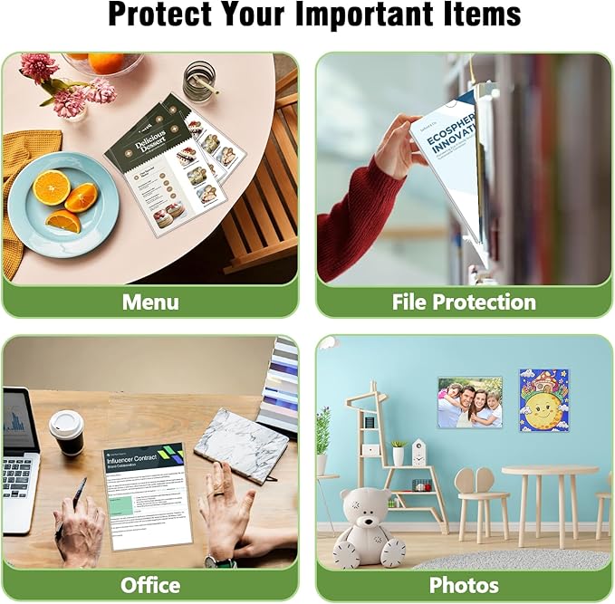 5pcs Wall Sign Holder 8.5"x11" Magnetic Sign Holder, Rigid Print Protectors with Magnet Strips and Adhesive Strips, Wall Mount Plastic Paper Holder for Office Store Home Window Display (Clear)