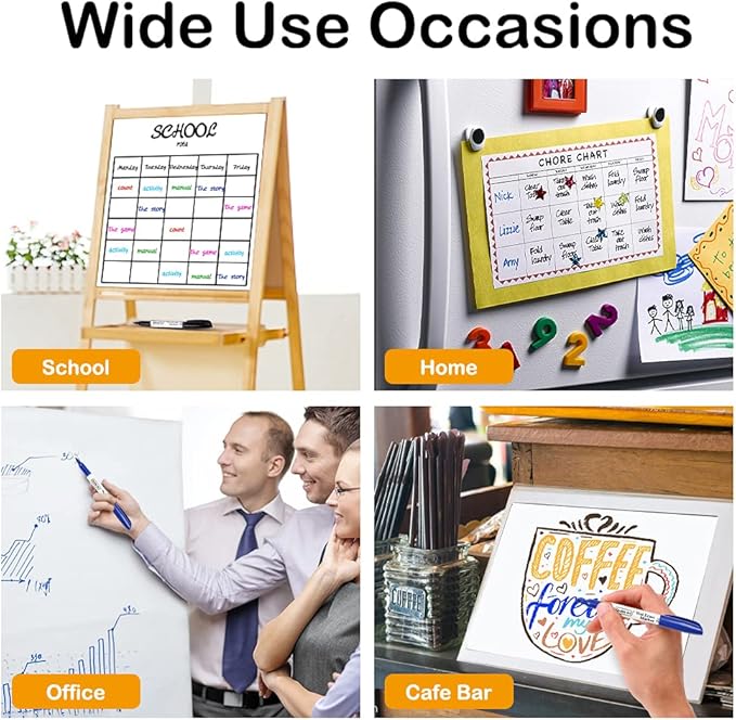 Shuttle Art Wet Erase Markers, 15 Pack Blue 1mm Fine Tip Smudge-Free Markers, Use on Laminated Calendars, Overhead Projectors, Schedules, Whiteboards, Transparencies, Glass, Wipe with Water