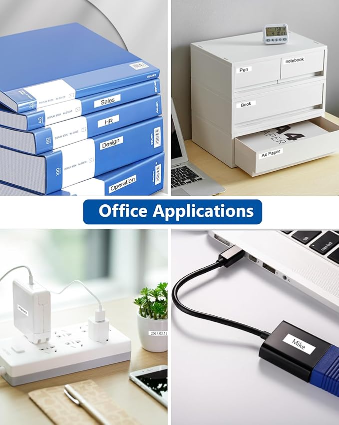 6-Pack TZ Tape 12mm 0.47 Laminated Compatible for P Touch Label Tape TZ TZe-B31 231 131 431 531 631 TZe231 for PTouch PT-H110 D210 D220 H103W, Flu.Orange/White/Red/Blue/Yellow/Green