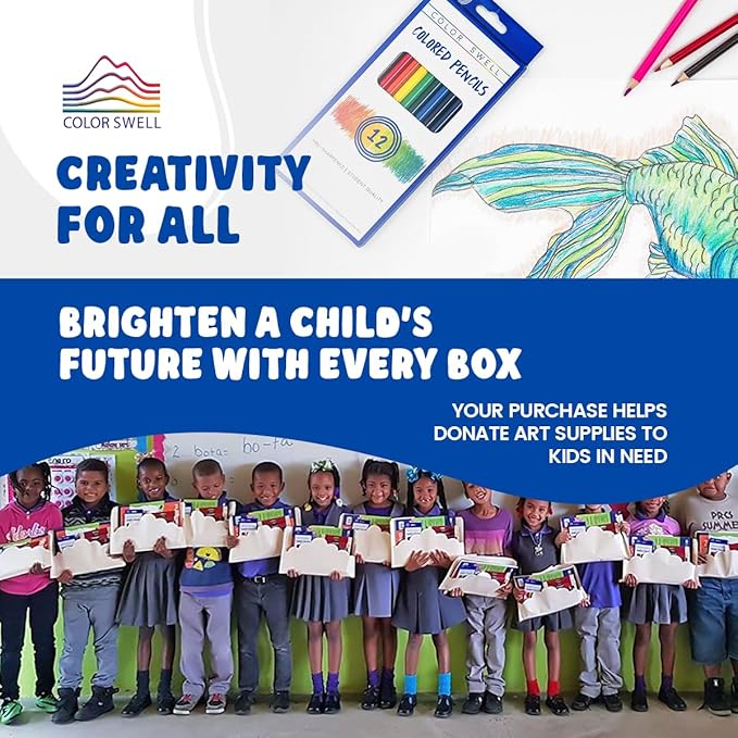 Color Swell Bulk Colored Pencils – 12 Sets, 144 Pre-Sharpened Assorted Vibrant Colors – Ideal for Kids, Teachers, and Classroom Supplies