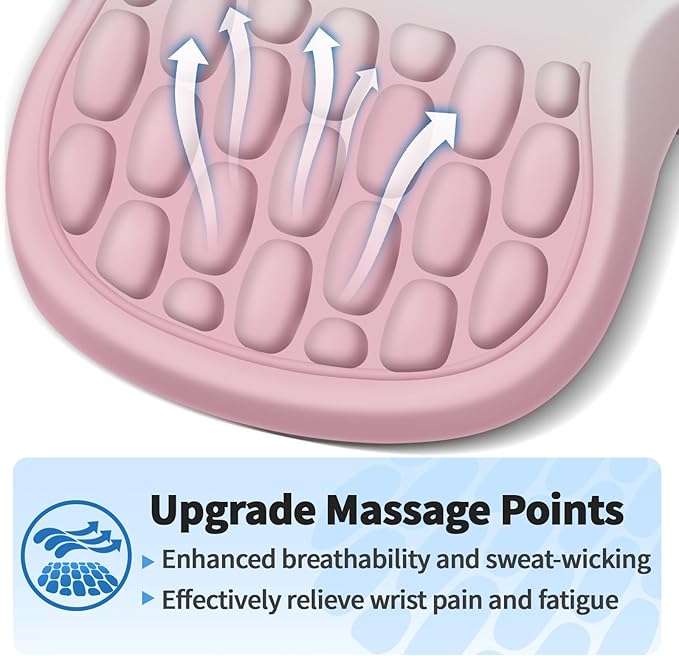 YIWEI Ergonomic Mouse Pad with Wrist Rest Support, Mousepad with Comfortable Memory Foam Wrist Rest and Non-Slip PU Base for Pain Relief, Computer, Laptop, Office, Home (Gradient Pink)