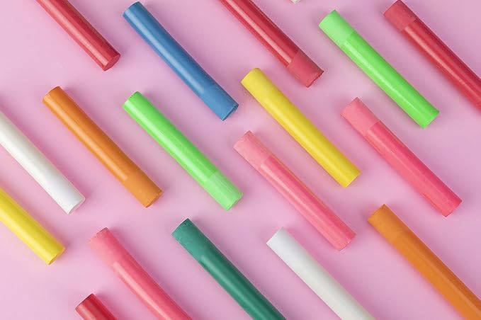 Hagoromo Fulltouch Colored Chalk Non-Toxic - 1 Box, Dustless Fulltouch and Luminous Color Set Washable Chalks for Kids, Sidewalks, Chalkboards, Blackboards [20 Pcs/16 Color Mix]