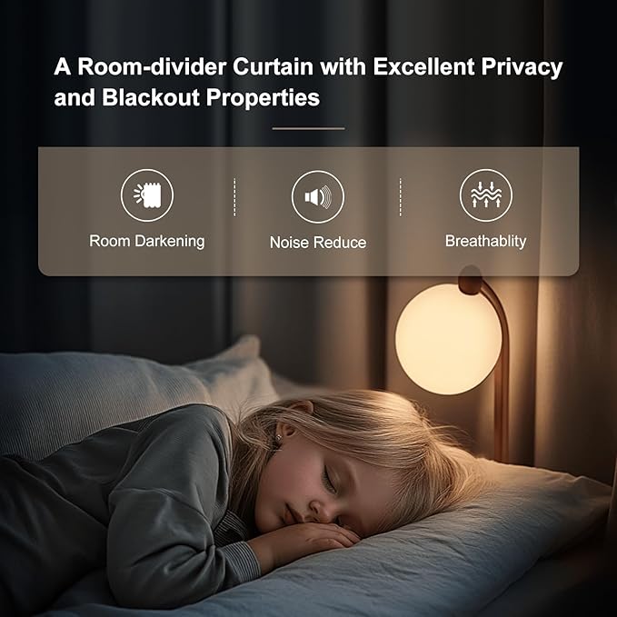 Room Divider Curtains & Flexible Bendable Tracks Set,Privacy Dividers Ceiling Track Curtain Window Blackout Curtains for Living Room Bedroom (W100 × H96 in 1 Panel Beige Drape & White Rail)