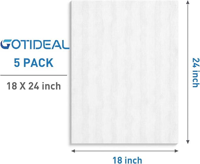 GOTIDEAL Stretched Canvases for Painting, 18x24" Inch Set of 5, Primed White - 100% Cotton Blank Art Canvas Boards for Painting for Acrylic Pouring, Oil Paint Dry & Wet Art Media