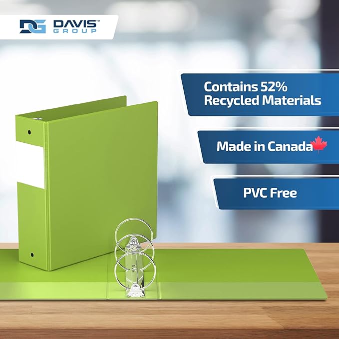 Premium Economy 6-Pack 3-Ring Binders for School or Office, Round-Ring Binders, 3 Inch, Lime Green