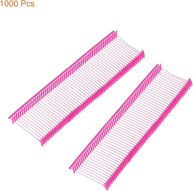 MECCANIXITY Standard Tagging Fasteners,Plastic Regular,Standard Label Gun Price Tagging Barbs for Garment Price Tag Label Tagging Barbs 25mm/1 Inch,Pack of 1000 Rose Red