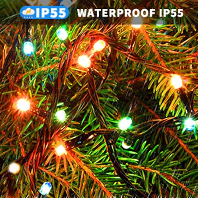Haili 1000 Led Christmas Lights, Plug in 8 Lighting Modes Waterproof, Outdoor Christmas Lights for Tree Yard Party Indoor Outside Decorations (393FT, Color Changing)