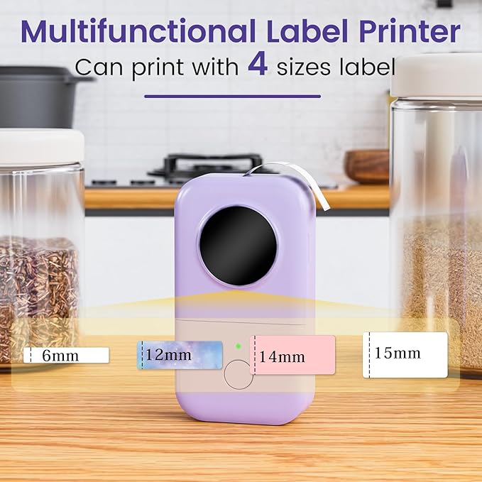 Phomemo D30 Label Makers Machine - Portable Bluetooth Mini Sticker Thermal Label Printer Handheld Rechargeable, Easy to Use for Office Home Organization, Rich Icon Font Multiple Templates