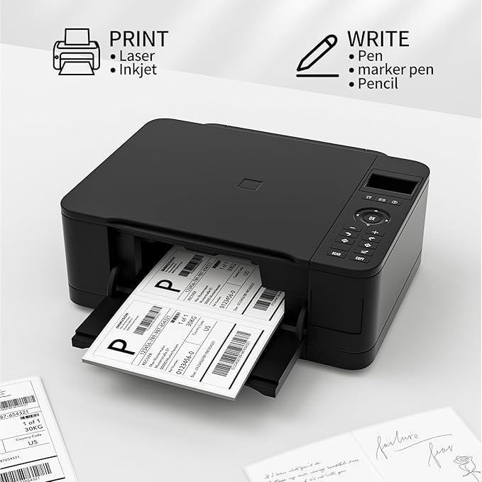Coopaty Half Sheet Shipping Labels 8.5" x 5.5" Sticker Labels for Laser & Ink Jet Printers, 2 Per Page Self Adhesive Mailing Labels for Packages (20000 Labels)