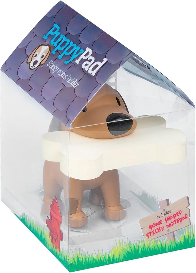 Puppy Notes Sticky Notes Holder | Novelty Dog Notepad Dispenser | Fun Memo Note Pad | Desktop Organiser | Stationery Gift Idea for Dog Lovers | School Office Desk