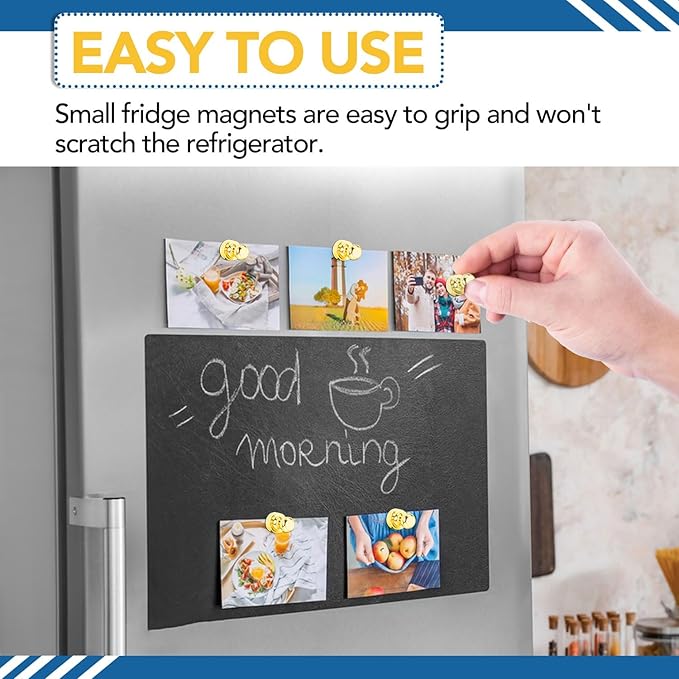 LOVIMAG Fridge Magnets, 18Pcs Refrigerator Magnets Strong Fridge Magnets for Whiteboard, Small Magnets Gold Magnets for Kitchen Accessories,Office Aaccessories,Fridge Accessories, Decorative Magnets