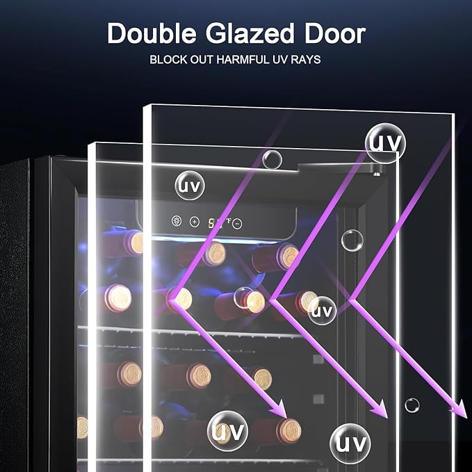 Antarctic Star Wine Cooler, Beverage Refrigerator,16 Bottle 68 Can Freestanding Wine Cellar Front Glass Door for Home and Bar, Digital Temp Control, Blue LED, 1.7 Cu.Ft.