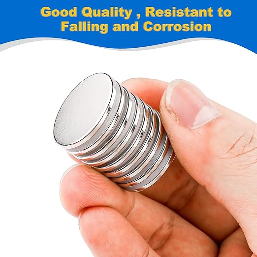 LOVIMAG Neodymium Disc Magnets - 5 Pack Small Strong Heavy Duty Magnets, Adhesive for Fridge, Craft, Whiteboard, Office, Scientific & DIY - 0.98 in x 0.08 in