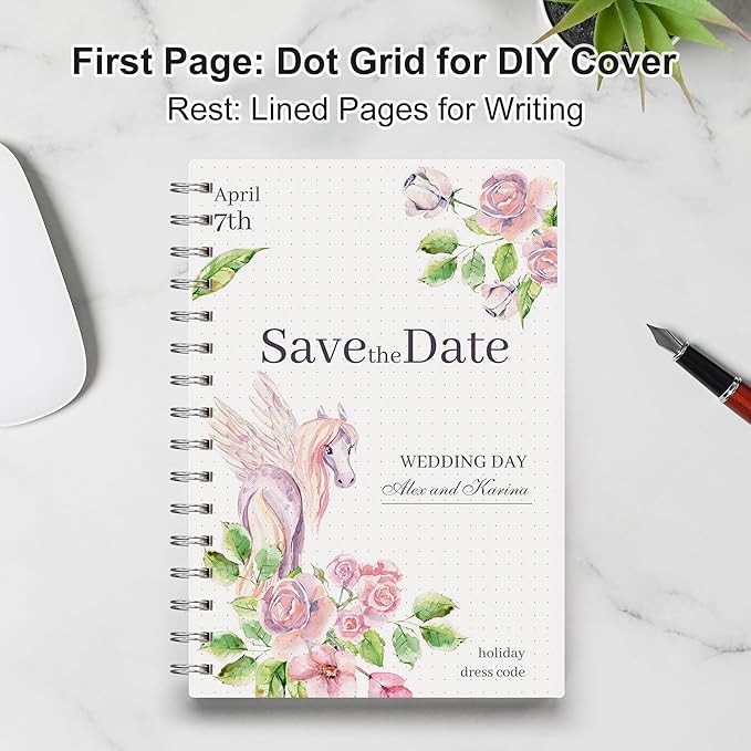 RETTACY Spiral College Ruled Notebook, 300 Pages, A5 Medium Size (5.7" x 8.2"), for School, Work, Writing, Journaling, 100 GSM Thick Paper, Flexible Plastic Cover (Transparent)