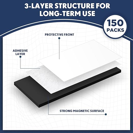 Macarrie 4 x 6 Adhesive Magnetic Sheets with Adhesive Backing Cuttable Magnetic Paper Stickers Flexible Peel and Stick for Picture Crafts Die Storage Photos(150 Pcs)
