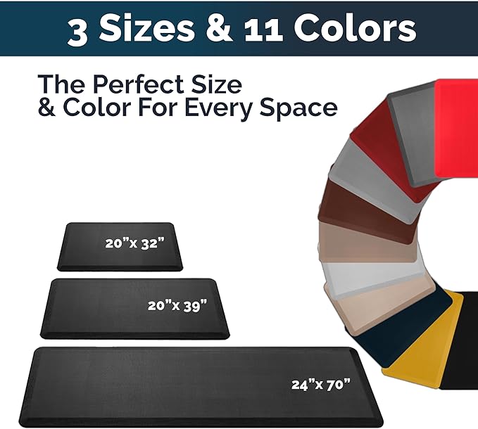 ComfiLife Anti Fatigue Floor Mat – 3/4 Inch Thick Kitchen Mats for Floor, Standing Desk Mat, Kitchen Rug – Comfort at Home, Office – Durable – Stain Resistant – Non-Slip Bottom (20" x 32", Beige)