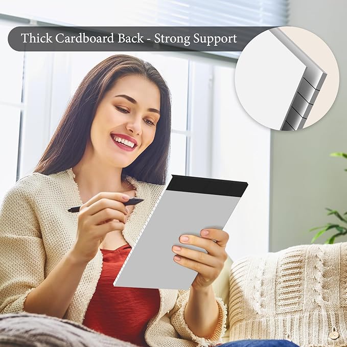 6 Pack Note Pads 5 x 8 Inch Colored Small Legal Pads 5 x 8 Pink Notepad Perforated Writing Pads Lined Paper Pads of Paper College Ruled Paper 30 Sheets Notebook To Do List for School, Office, Home