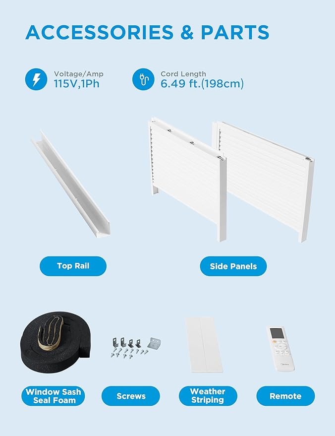 Midea 12,000 BTU Smart Inverter Air Conditioner Window Unit with Heat and Dehumidifier – Cools up to 550 Sq. Ft., Energy Star Rated, Quiet Operation, Electronic Controls, Remote Control, White