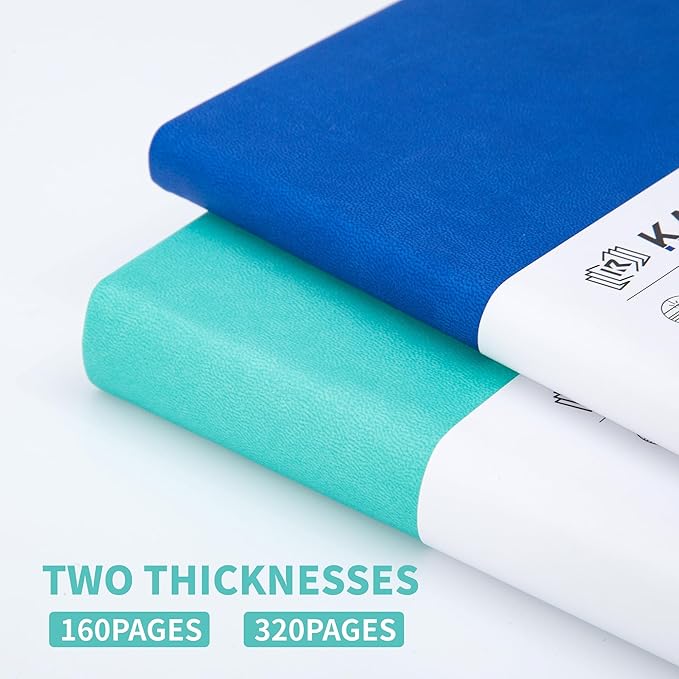 KaiRuiYing Lined Journal Notebook with Pen Holder, 320 Pages, 7.6'' × 10.3'' Large Size B5-100 GSM Thick Paper, for Writing, Work, Office, Leather Hardcover