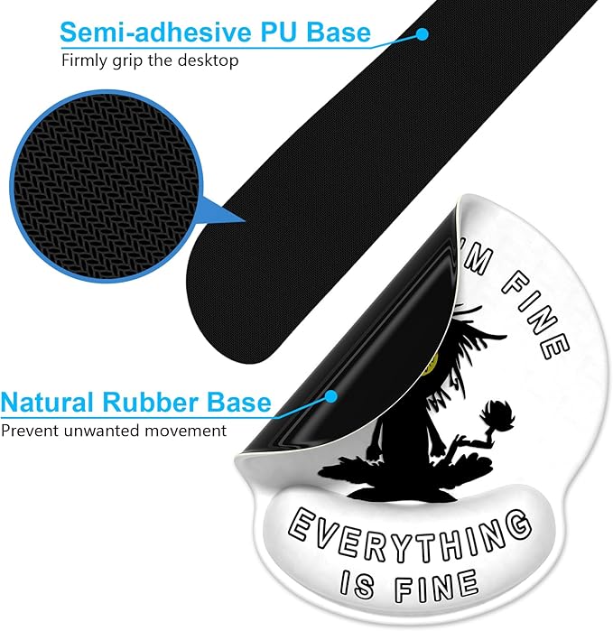 Dapesuom Keyboard Wrist Rest and Mouse Pad with Wrist Support, Memory Foam Cushion for Keyboard and Mouse Set, Ergonomic Desktop Pad Rests with Non Slip Base for Easy Typing & Pain Relief, Cute Cat