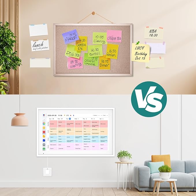 15.6-inch Digital Calendar Chore Chart, Electronic Wall Planner Smart Calendar Touchscreen for Family Schedules, Meal Planner, Task Rewards, Wall Mount Included, Organizing Your 2026 (White)