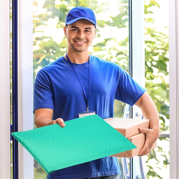 Fuxury Bubble Mailers 10.5x16 Inch 25 Pack Self Seal Padded Envelopes Large Shipping Envelopes Waterproof Padded Mailers Bubble Bags for Mailing, Packaging, Small Business, Teal #5