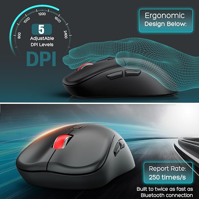 Ergonomic Wireless Keyboard and Mouse with Wrist Rest，Phone Holder - 2.4GHz Full-Sized Low-Profile Quiet Wireless Mouse and Keyboard Combo for Computer, Laptop, PC, Mac-Grey