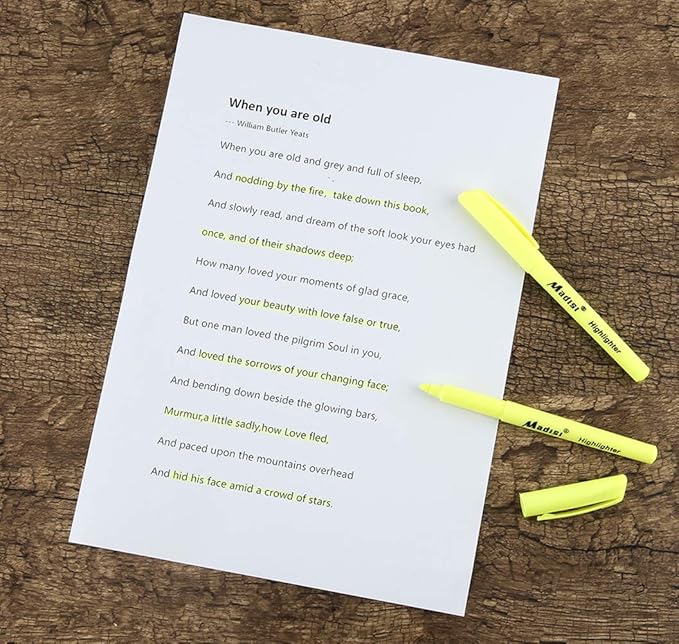 Madisi Highlighters, Chisel Tip, Fluorescent Yellow, Bulk Pack, 144-Count