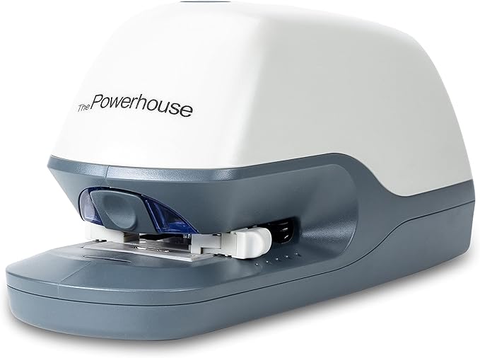 Powerhouse Ultra-Quiet 40 Sheet Premium Electric Stapler – Jam-Free Flat Clinch for Office, School, or Home – Adapter, Magnetic Remover, 1,250 Staples, Does not Require Special Staples