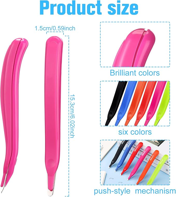 24 Pcs Magnetic Staple Remover Bulk Staple Remover Puller Removing Pen Operation Christmas Tool Gifts Rubberized Office School Gift(Candy Color)